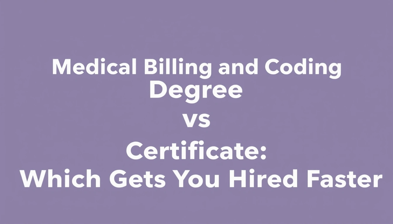 Medical Billing and Coding Degree vs Certificate: Which Gets You Hired Faster Medical Billing and Coding Degree vs Certificate: Which Gets You Hired Faster